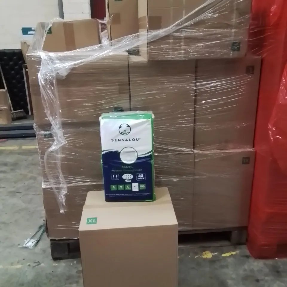 PALLET OF SENSALOU INCONTINENCE PANTS XL APPROXIMATELY 4 PACKS PER BOX