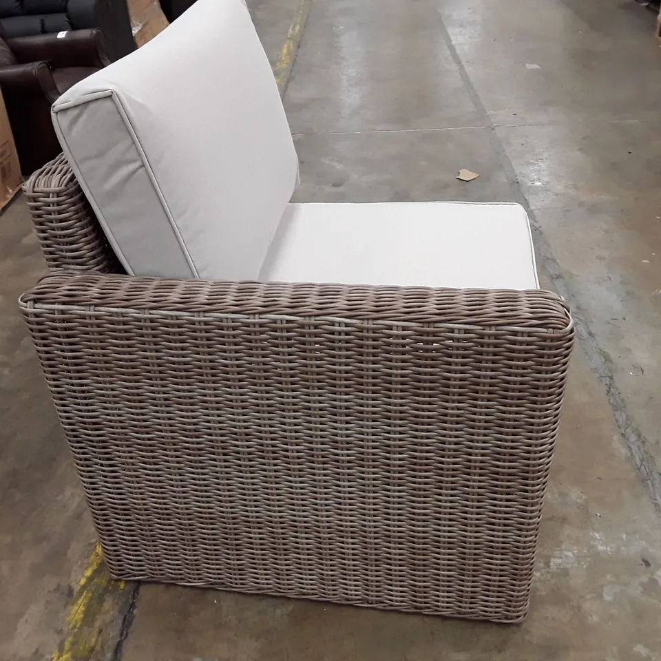 BOXED STRAIGHT ARM RIGHT CORNER SOFA CHAIR - NATURAL 