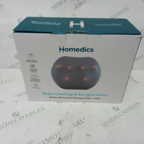 HOMEDICS REJUVENATING & INVIGORATING SHIATSU PERCUSSION MASSAGE PILLOW + HEAT