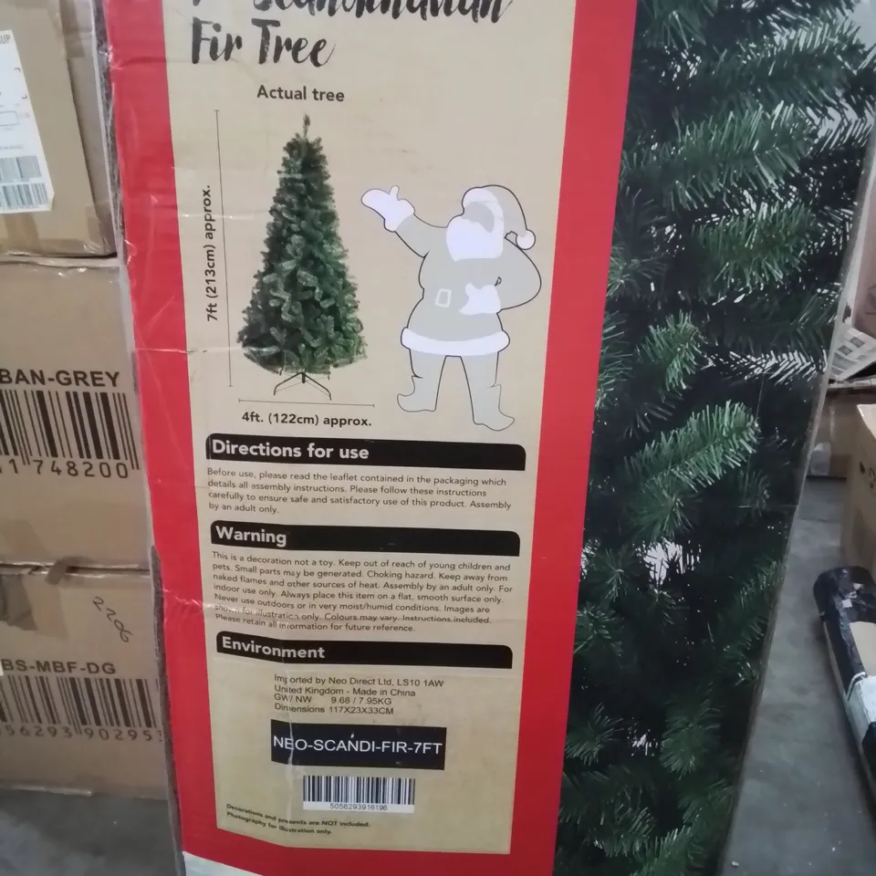 BOXED 7FT SCANDINAVIAN ARTIFICIAL FIR CHRISTMAS TREE 