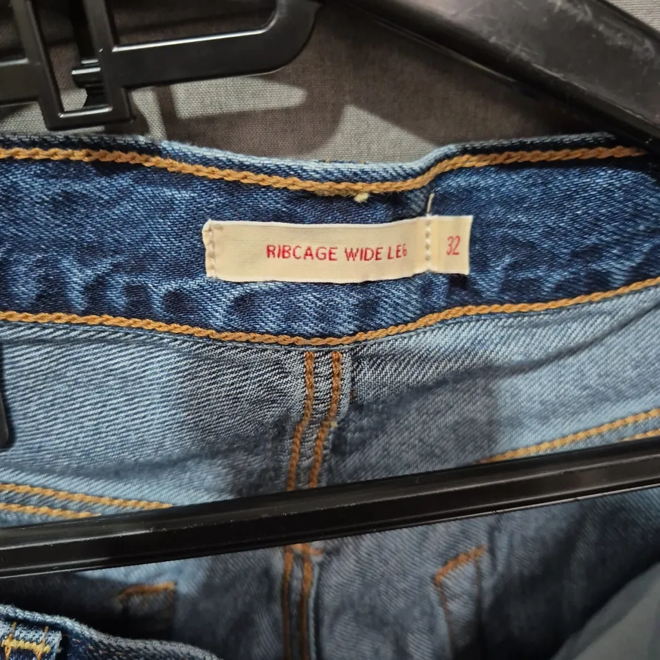 LEVI'S RIBCAGE WIDE LEG JEANS – BLUE DENIM, WOMEN'S, 32 X 32 (UK 14)