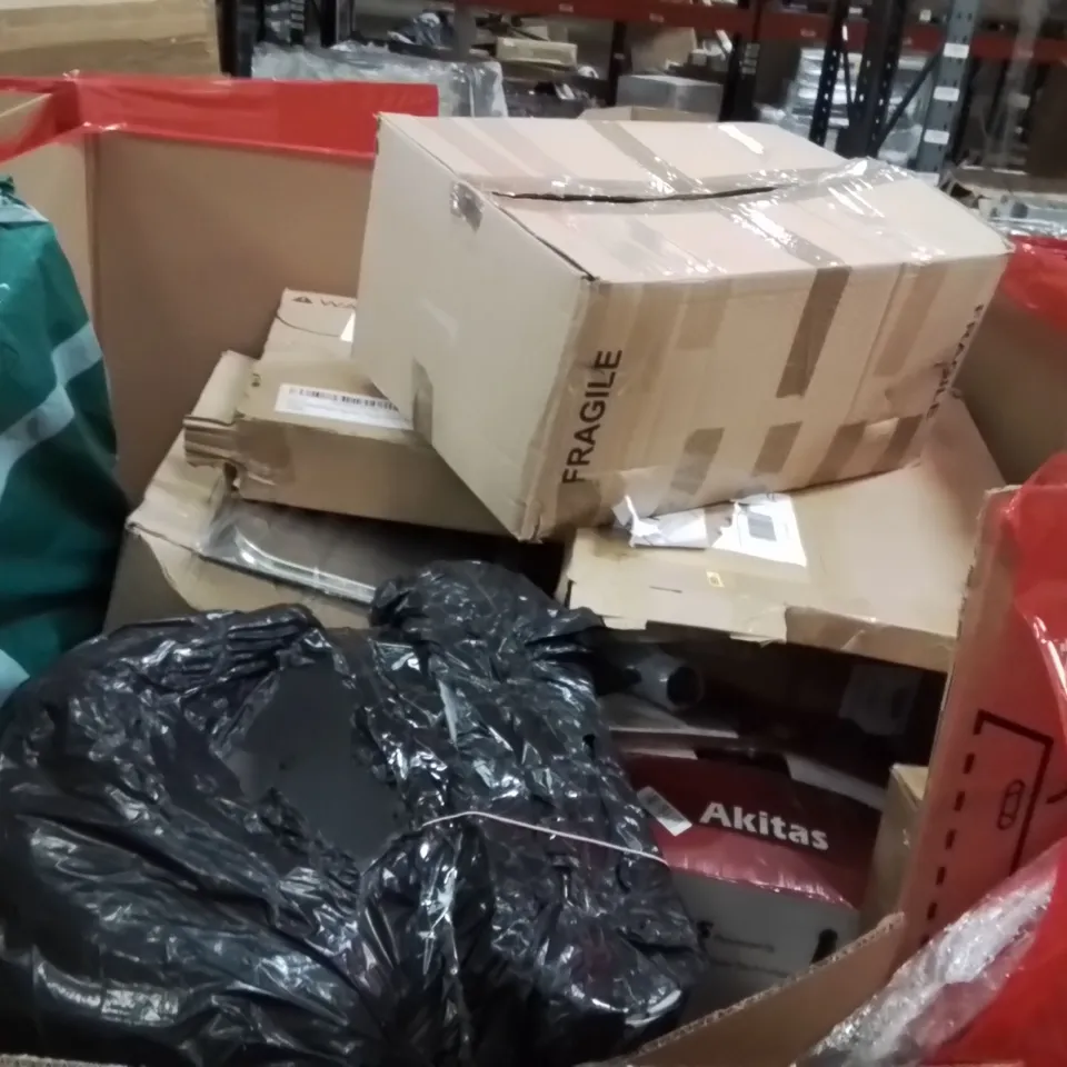 PALLET OF ASSORTED HOUSEHOLD GOODS AND PRODUCTS TO INCLUDE;BOSCH WIPERS,RETRACTABLE SAFETY GATE