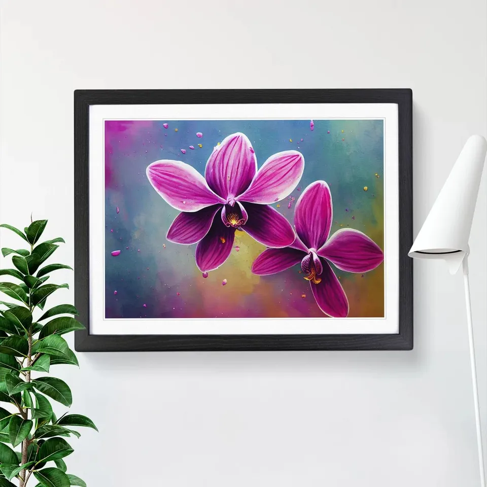 BOXED IDYLLIC FLOWERS - SINGLE PICTURE FRAME PAINTING 