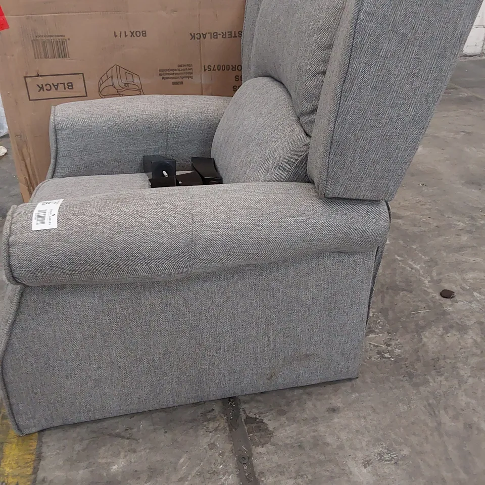 DESIGNER PUSH BACK RECLINING EASY CHAIR GREY FABRIC 