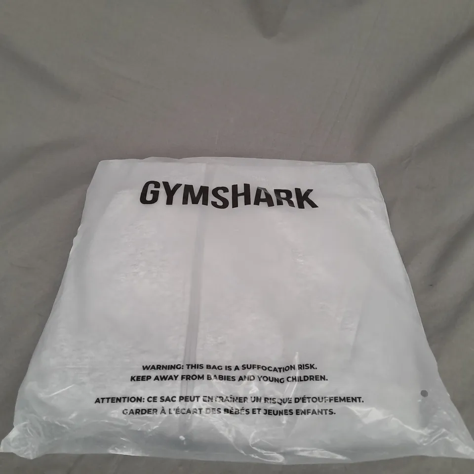 GYMSHARK CREST ZIP UP HOODIE IN LIGHT GREY MARL SIZE M