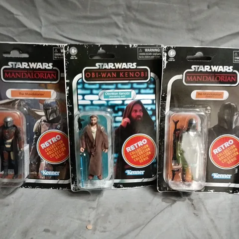 LOT OF 3 STAR WARS THE MANDALORIAN RETRO COLLECTION ACTION FIGURES 