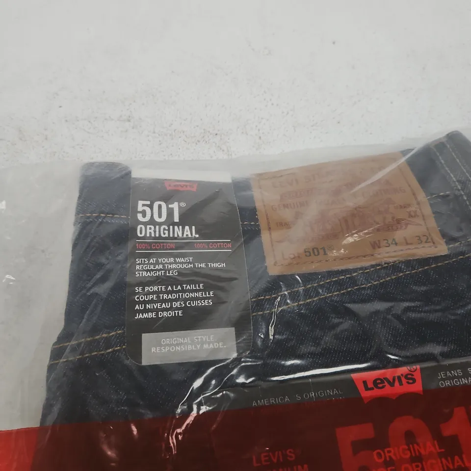 LEVI'S 501 ORIGINAL JEANS - MEN'S DENIM, DARK, UK 34 X 32