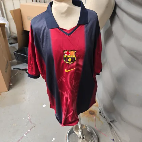 FC BARCELONA NIKE MEN'S SOCCER JERSEY – RED & BLUE, SIZE L