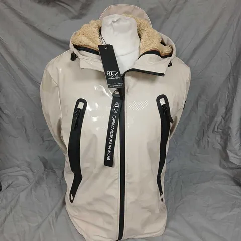 GAMMON LIFE BEIGE PARKA JACKET WITH FAUX FUR LINING – SIZE S