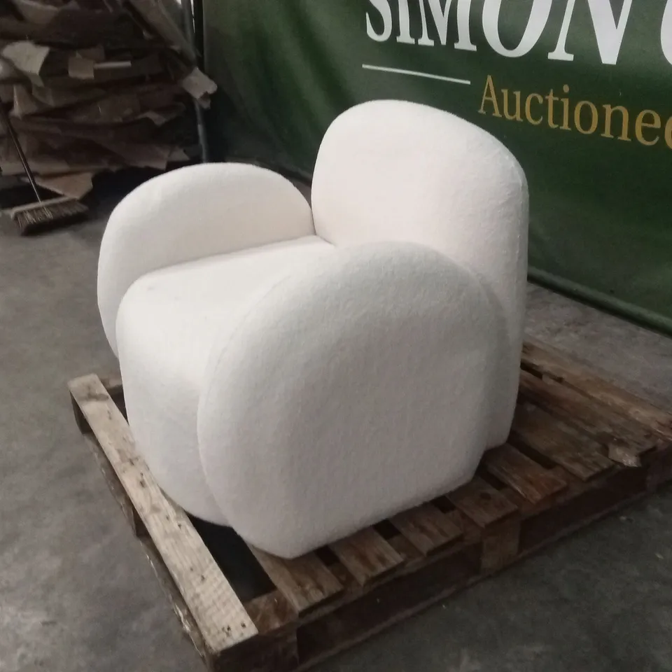 QUALITY DESIGNER BOUCLE FABRIC CHAIR