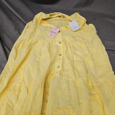 H TREND YELLOW EMBROIDERED DRESS – SIZE UNSPECIFIED 