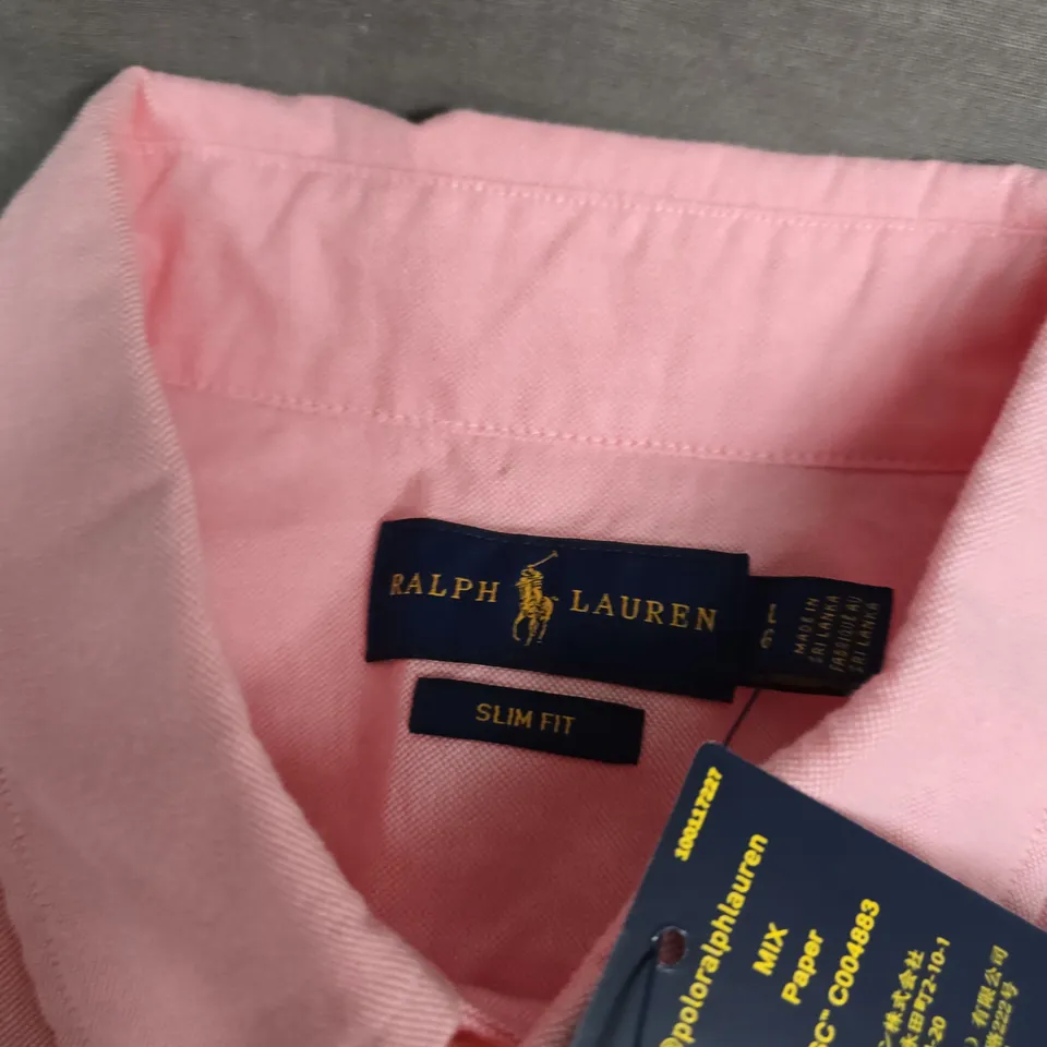 RALPH LAUREN SLIM FIT PINK OXFORD SHIRT – MEN'S - LARGE