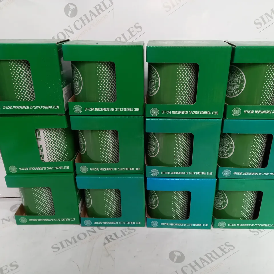 12 BOXED OFFICIALLY LICENSED CELTIC CREST MUGS
