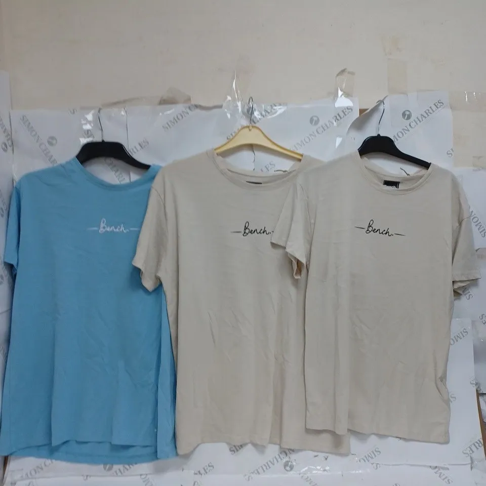 23 SIGNITURE BENCH TSHIRTS IN BLACK, DUNE, GREEN, AND NAVY E.G.