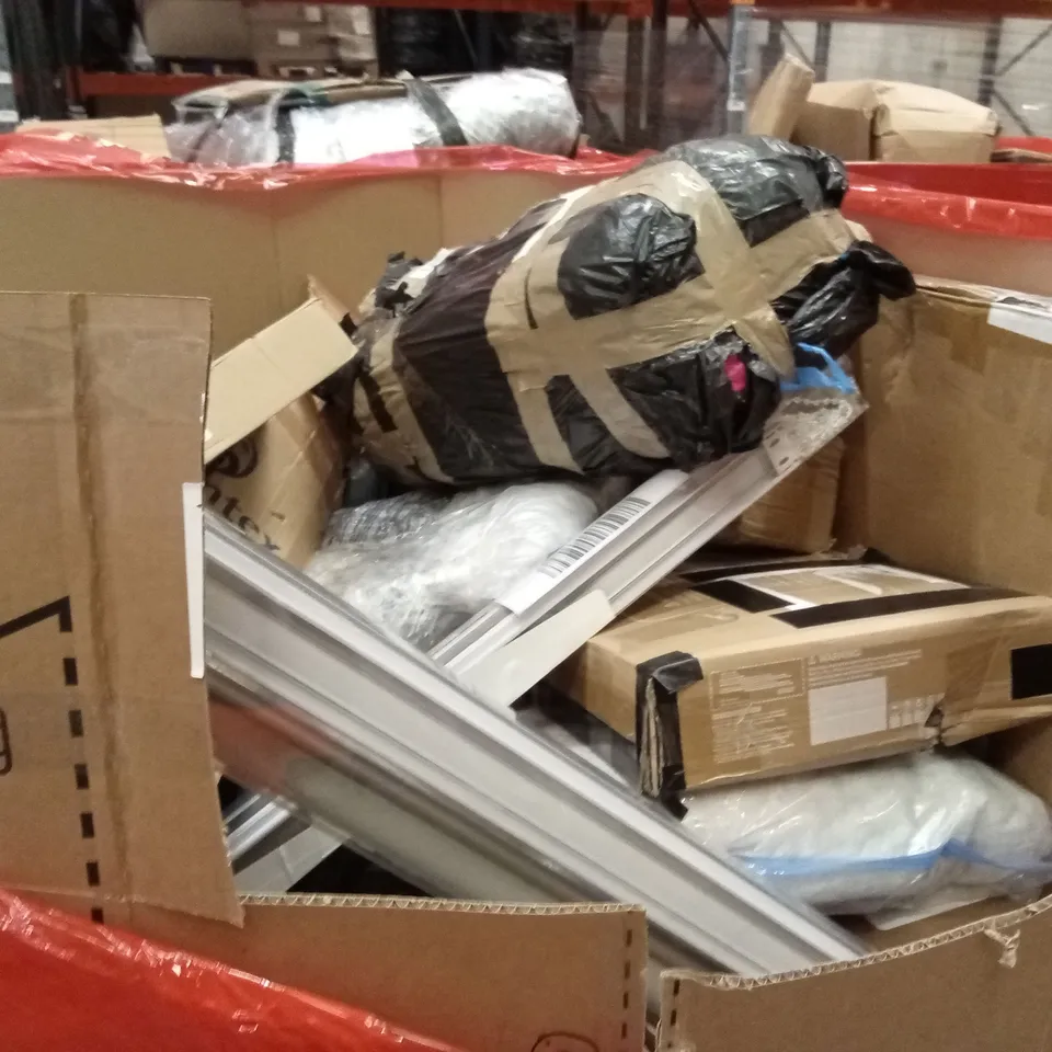 PALLET OF ASSORTED HOUSEHOLD GOODS AND PRODUCTS TO INCLUDE;ROLLER BLINDS, RETRACTABLE SAFETY GATE,IRONING BOARD