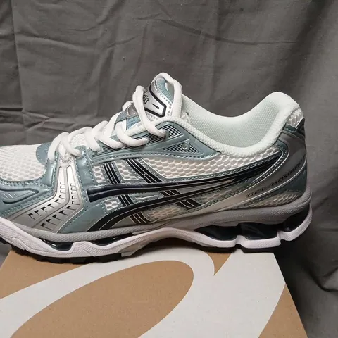 ASICS GEL-KAYANO 14 SHOES – WHITE/FJORD GREY, UK 10 (US 11)