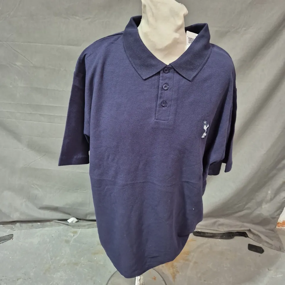 TOTTENHAM HOTSPUR COTTON PIQUE POLO IN NAVY SIZE L