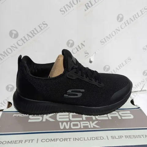 SKETCHERS SQUAD WORK SLIP RESISTANT TRAINERS BLACK SIZE 5.5