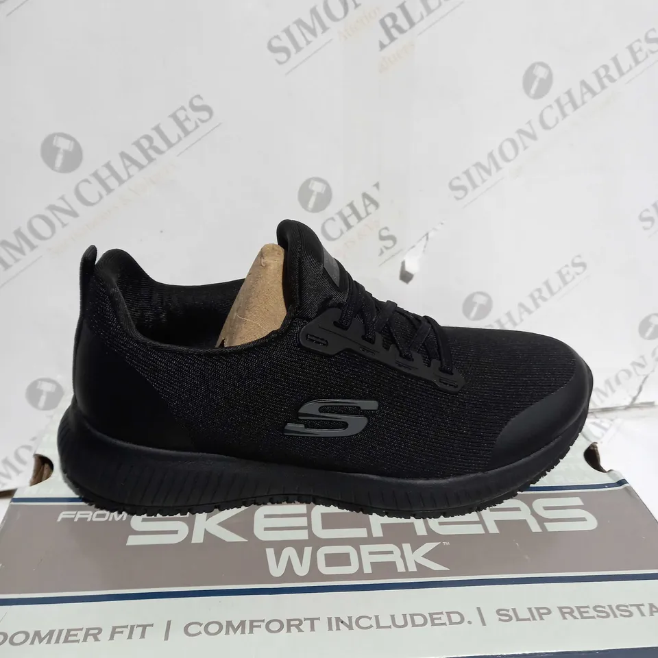SKETCHERS SQUAD WORK SLIP RESISTANT TRAINERS BLACK SIZE 5.5