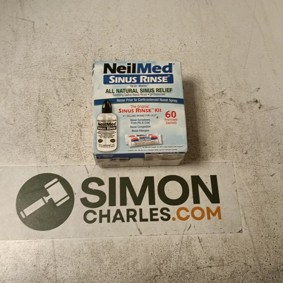 NEILMED SINUS RINSE KIT – ALL NATURAL NASAL RELIEF, 60 PREMIXED SACHETS