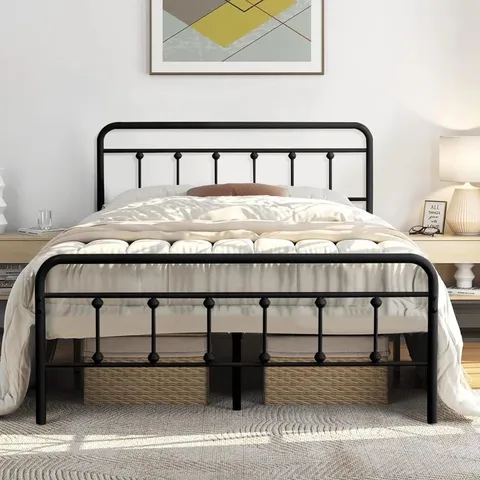 BOXED BRITTNIE METAL BED FRAME WITH HEADBOARD & FOOTBOARD (1 box)