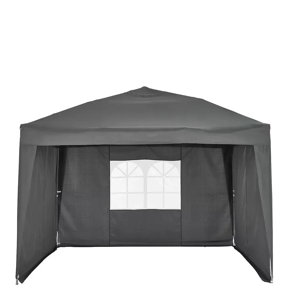 BOXED 3M X 3M POP UP GAZEBO WITH 3 PIECE SIDE PANELS - GREY (COLLECTION ONLY) RRP £159.99