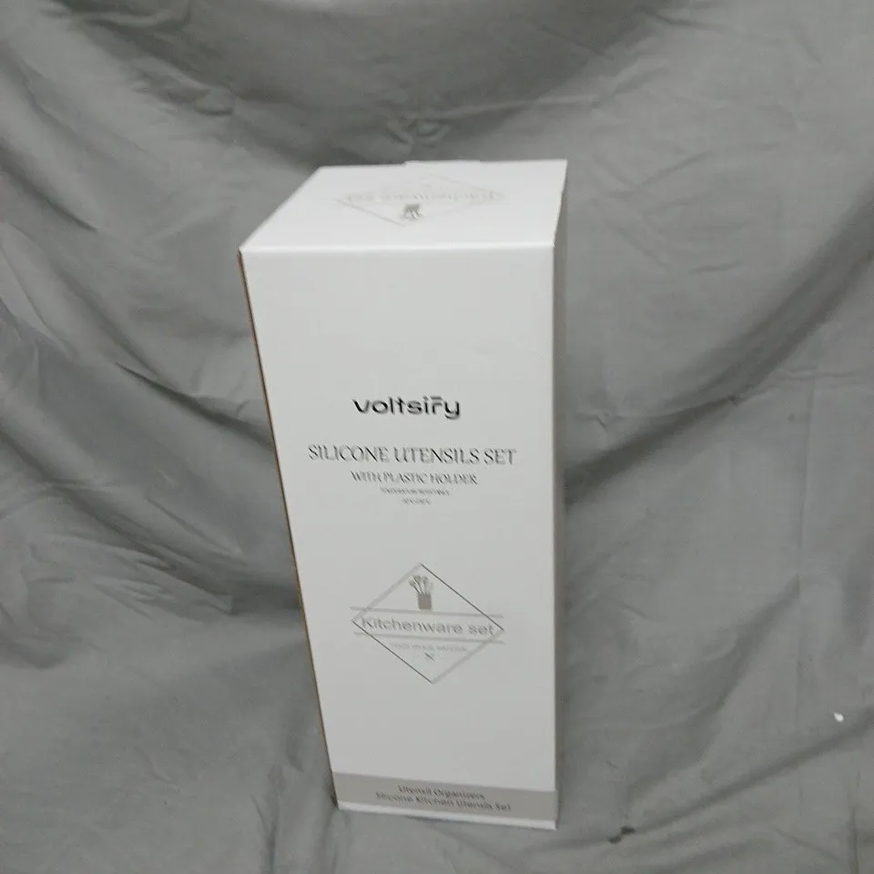 VOLTSIRY SILICONE KITCHEN UTENSILS SET WITH PLASTIC HOLDER – BOXED