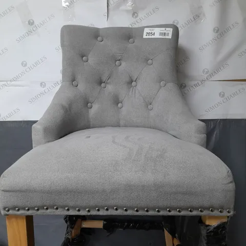 VERY HOME WARWICK CHENILLE STANDARD DINING CHAIR - GREY/OAK EFFECT - COLLECTION ONLY