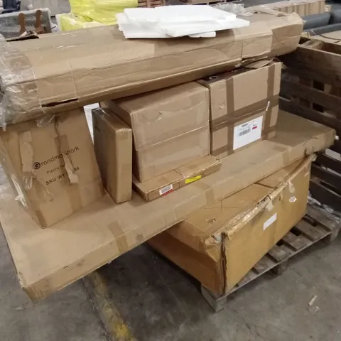 PALLET OF ASSORTED INCOMPLETE DESIGNER FURNITURE AND FURNITURE PARTS