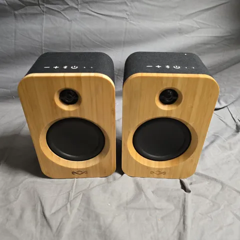 MARLEY GET TOGETHER SOLO WIRELESS BLUETOOTH SPEAKERS – PAIR, WOOD FINISH