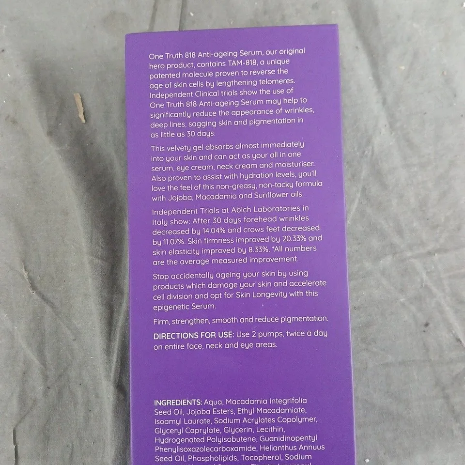ONE TRUTH 818 ANTI-AGEING SERUM – 50ML BOXED
