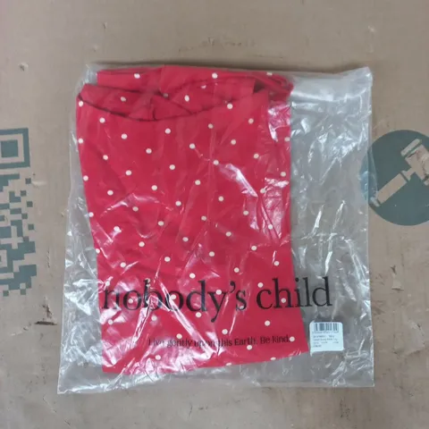BAGGED NOBODY'S CHILD PRINTED SCOOP BACK TOP IN RED SIZE UK 10