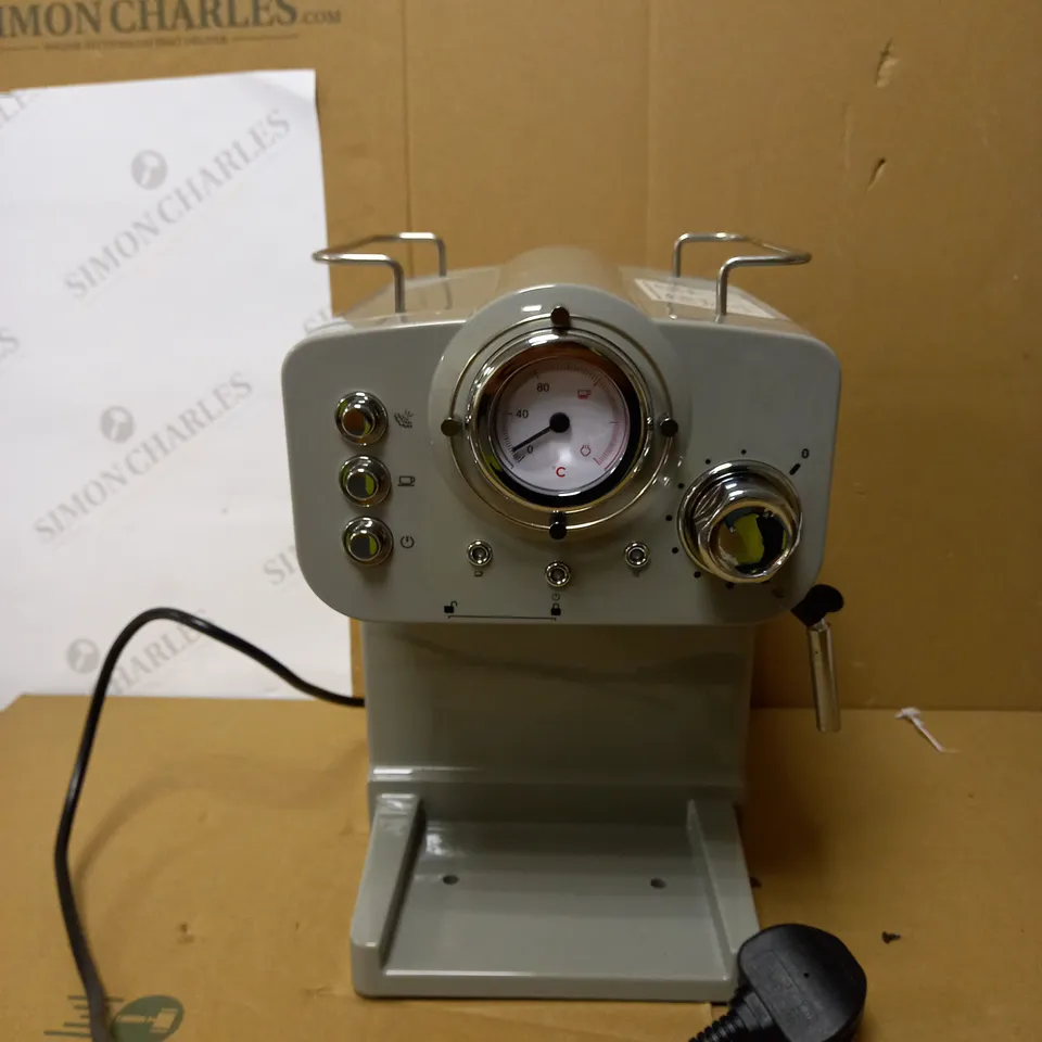SWAN RETRO PUMP ESPRESSO COFFEE MACHINE - GREY