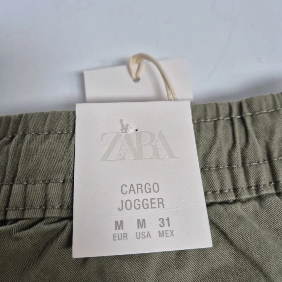 ZARA CARGO JOGGER PANTS – MEN'S, UK 31, OLIVE