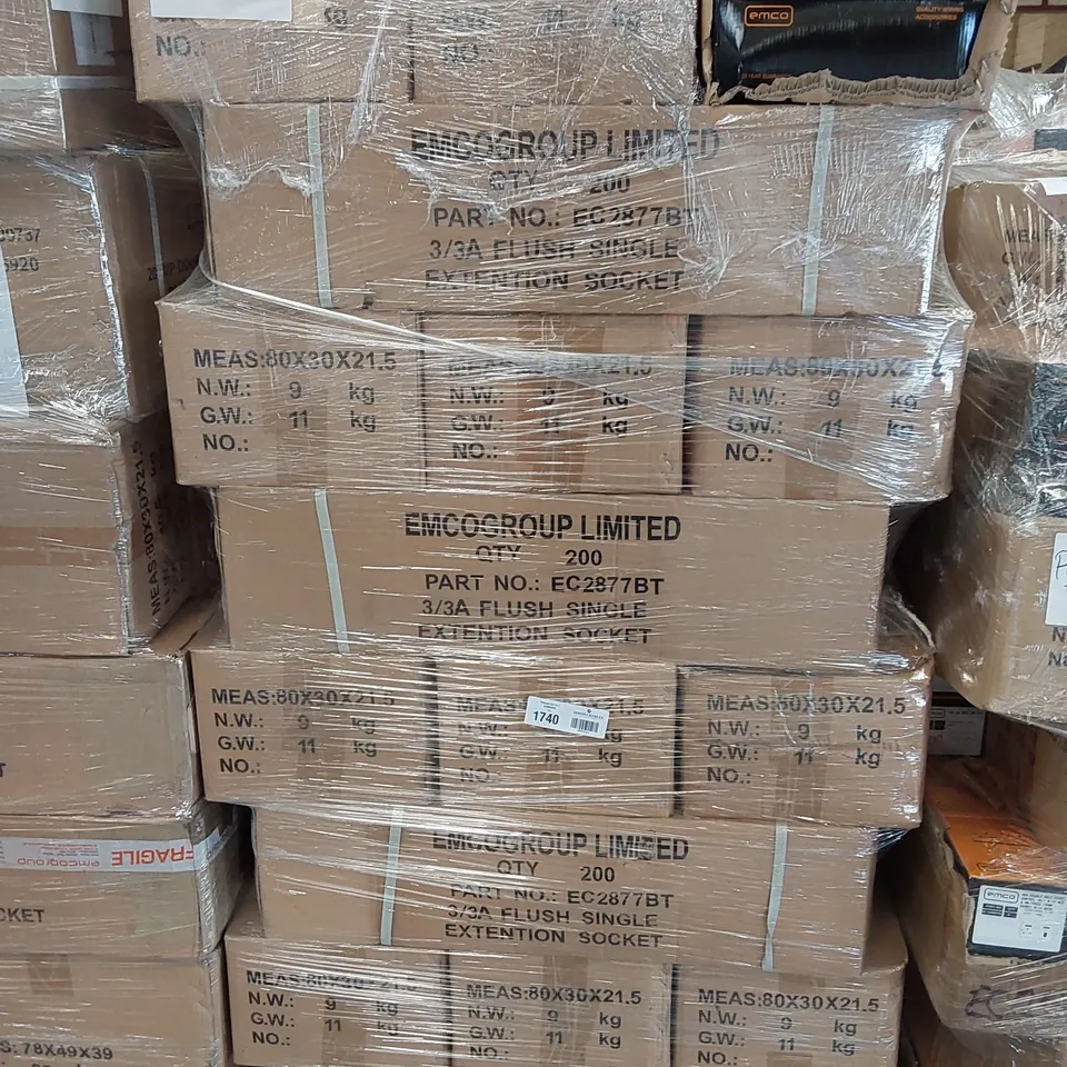 PALLET OF APPROXIMATELY 6840 FLUSH UK TELEPHONE EXTENSION SOCKETS WITH IDC TERMINALS 