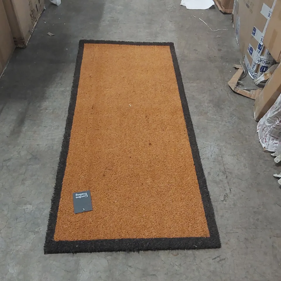 DOUBLE DOORMAT WITH CHARCOAL BORDER - COIR, 125 x 55cm