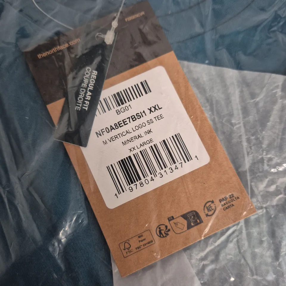 BAGGED THE NORTH FACE MEN'S T-SHIRT – MINERAL INK, REGULAR FIT, XXL