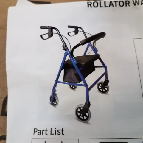 BOXED ROLLATOR WALKER - BLUE