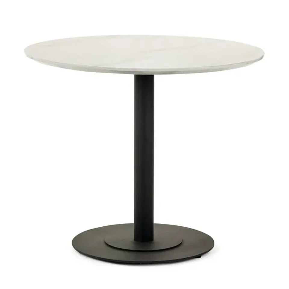 BOXED LUCA 4 SEATER ROUND DINING TABLE, MARBLE (1 BOX)