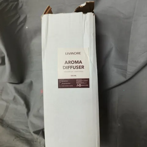 LIVMORE AROMA DIFFUSER – 500ML WITH WOODEN CAP AND EIGHT STICKS (BOXED). POMEGRANATE ROSE