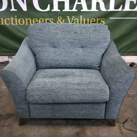 QUALITY BRITISH DESIGNED & MANUFACTURED G PLAN HATTON FORMAL BACK SNUGGLER POWER RECLINER CHAIR WAFFLE MARINE FABRIC