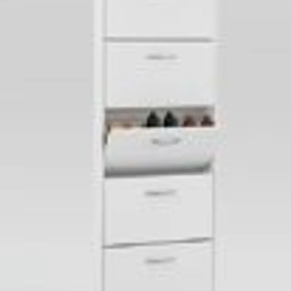 BOXED BRAND NEW OAK TREE AND WHITE STEP FIVE SHOE CABINET WITH FIVE SHOE COMPARTMENTS HAS A MELAMINE SURFACE TO PROTECT FROM HEAT AND SCRATCHES  RRP £109.95