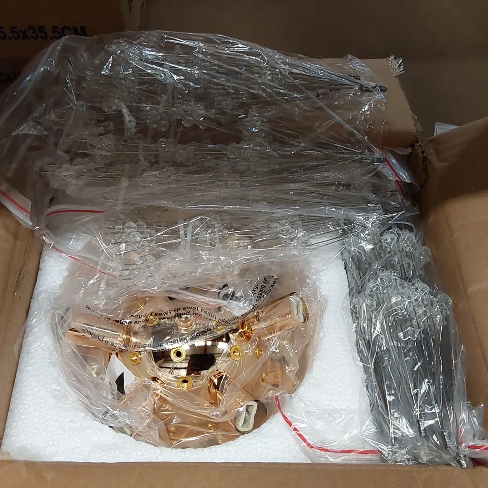 BOXED 6-LIGHT CRYSTAL FLUSH MOUNT (1 BOX)