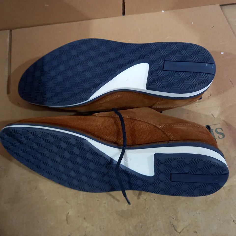 MODA IN PELLE MENS BRONSON LACE SHOES - TAN NAVY - UK 11