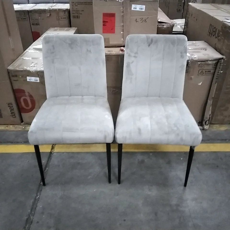 PAIR OF DANETTI VELVET DINING CHAIRS