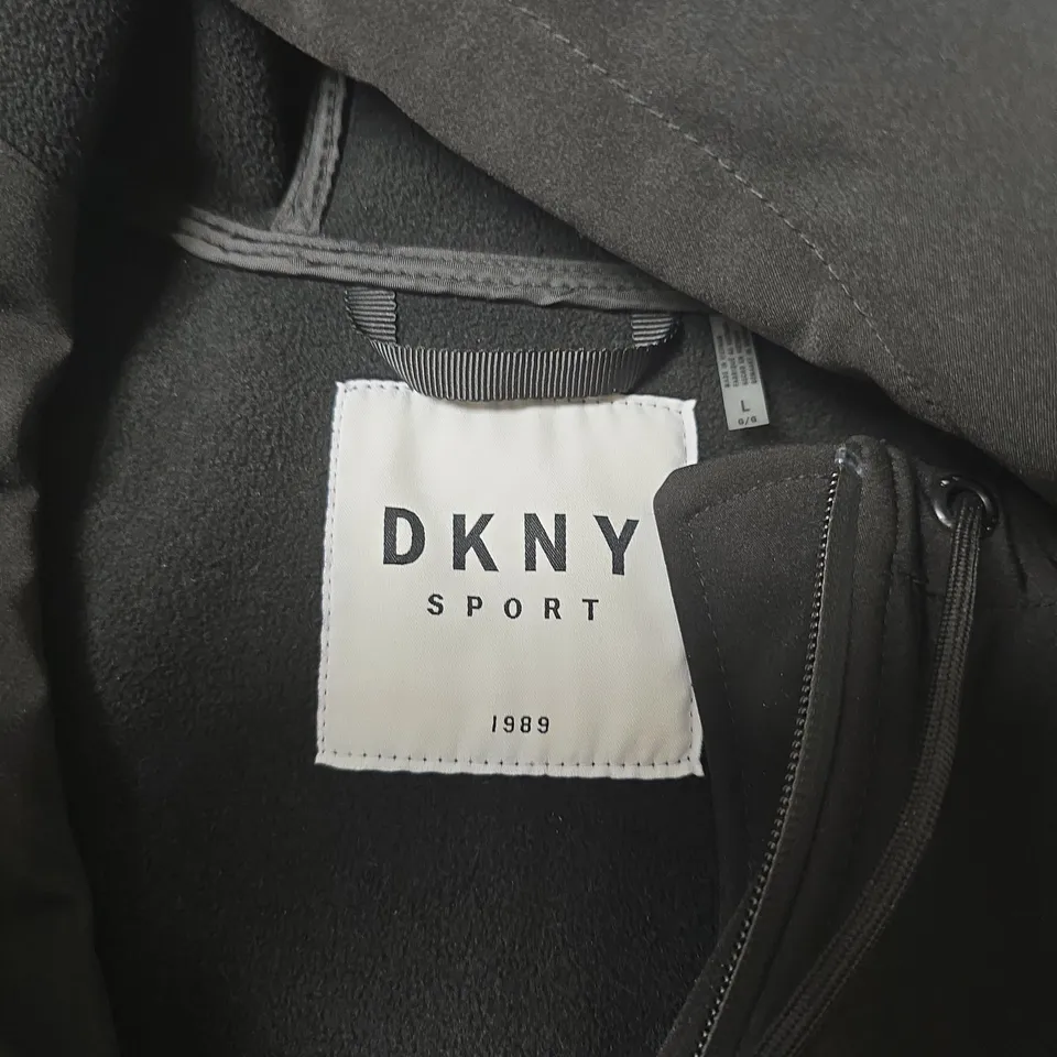DKNY SPORT FULL ZIP HOODIE IN BLACK - LARGE
