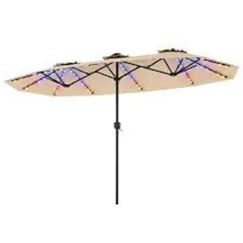 DOUBLE-SIDED PATIO UMBRELLA WITH COLOR-CHANGING SOLAR LED
