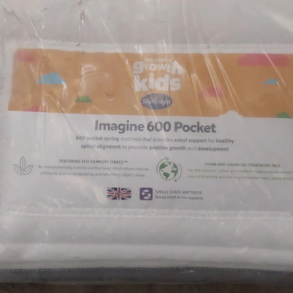 QUALITY BAGGED SILENTNIGHT 3FT SINGLE IMAGINE 600 POCKET MATTRESS 
