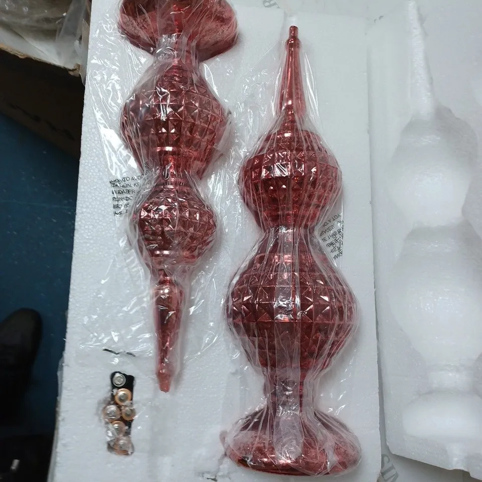 BOXED ALISON CORK SET OF 2 MERCURY GLASS TABLE TOP DECORATIONS 