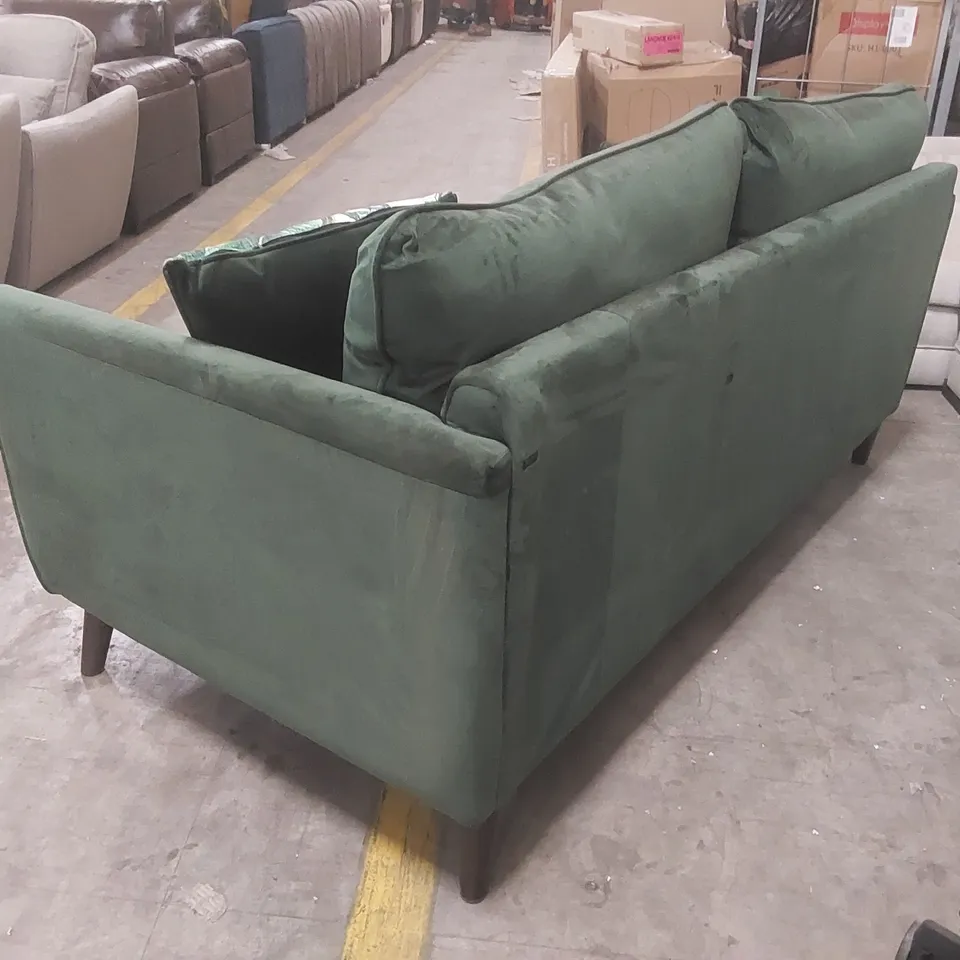 QUALITY DESIGNER 3-SEATER VELVET UPHOLSTERED SOFA